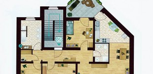 Grundriss Dachgeschoss-Wohnung