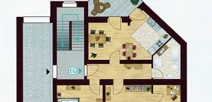 Grundriss Hochparterre-Wohnung
