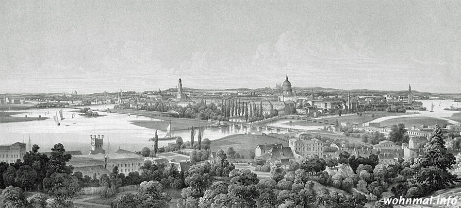 Blick vom Brauhausberg 1850 Franz-Xaver Sandmann