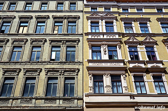 Fassaden in Halle (Saale): Vorher-Nachher-Vergleich