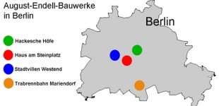 Lageplan der Endell-Bauwerke in Berlin