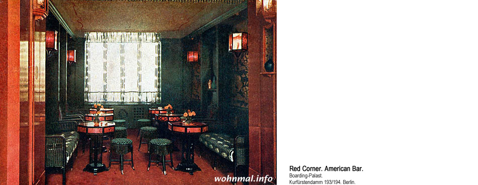 Red Corner in der American Bar. Boarding-Palast Berlin. 1913